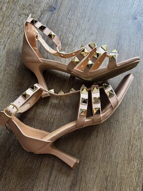 Nicole Miller New York "Shirley" Studded Heeled Sandals